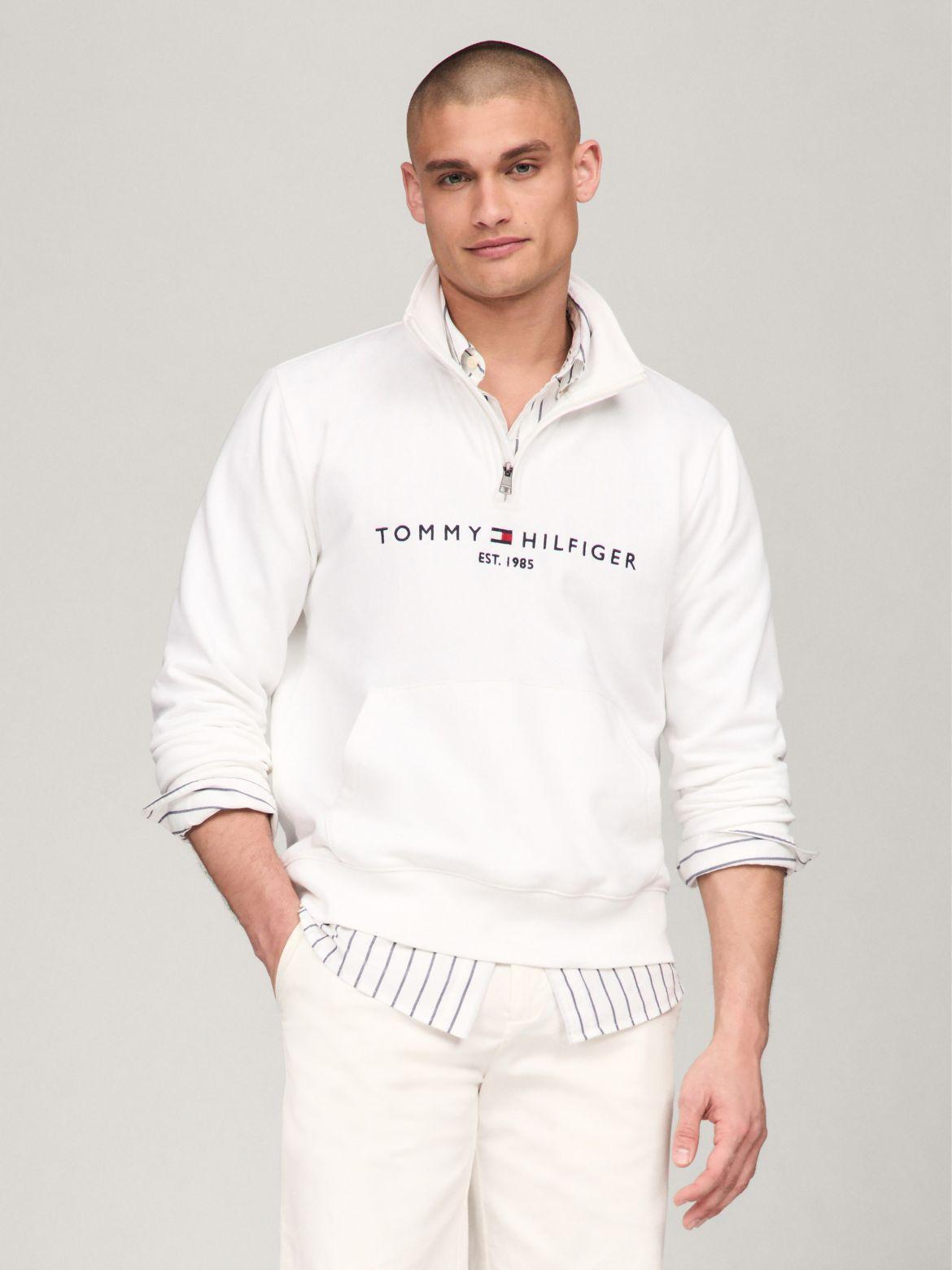 Tommy Hilfiger Men's Tommy Logo Quarter-Zip Sweatshirt Product Image