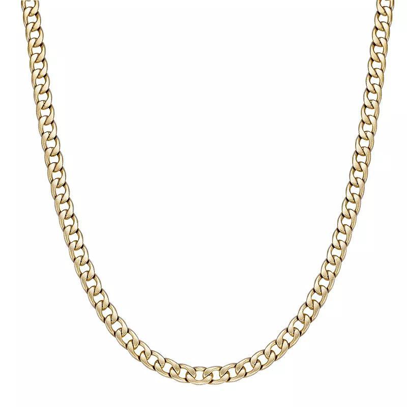 Mens LYNX Stainless Steel Gold Tone Ion-Plated Curb Chain Necklace Product Image