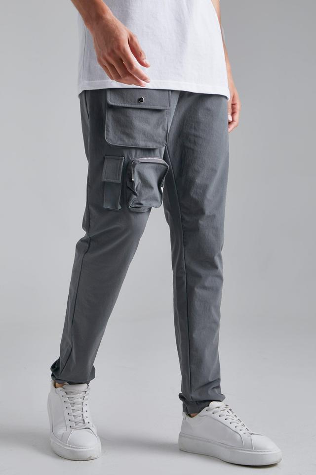 Tall Zip Detail Slim Fit Pants | boohooMAN USA Product Image