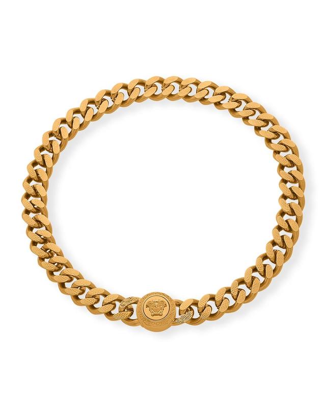 Mens Curb Chain Medusa Head Bracelet Product Image