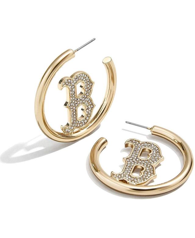 Womens Baublebar Boston Red Sox Hoops Earrings Product Image