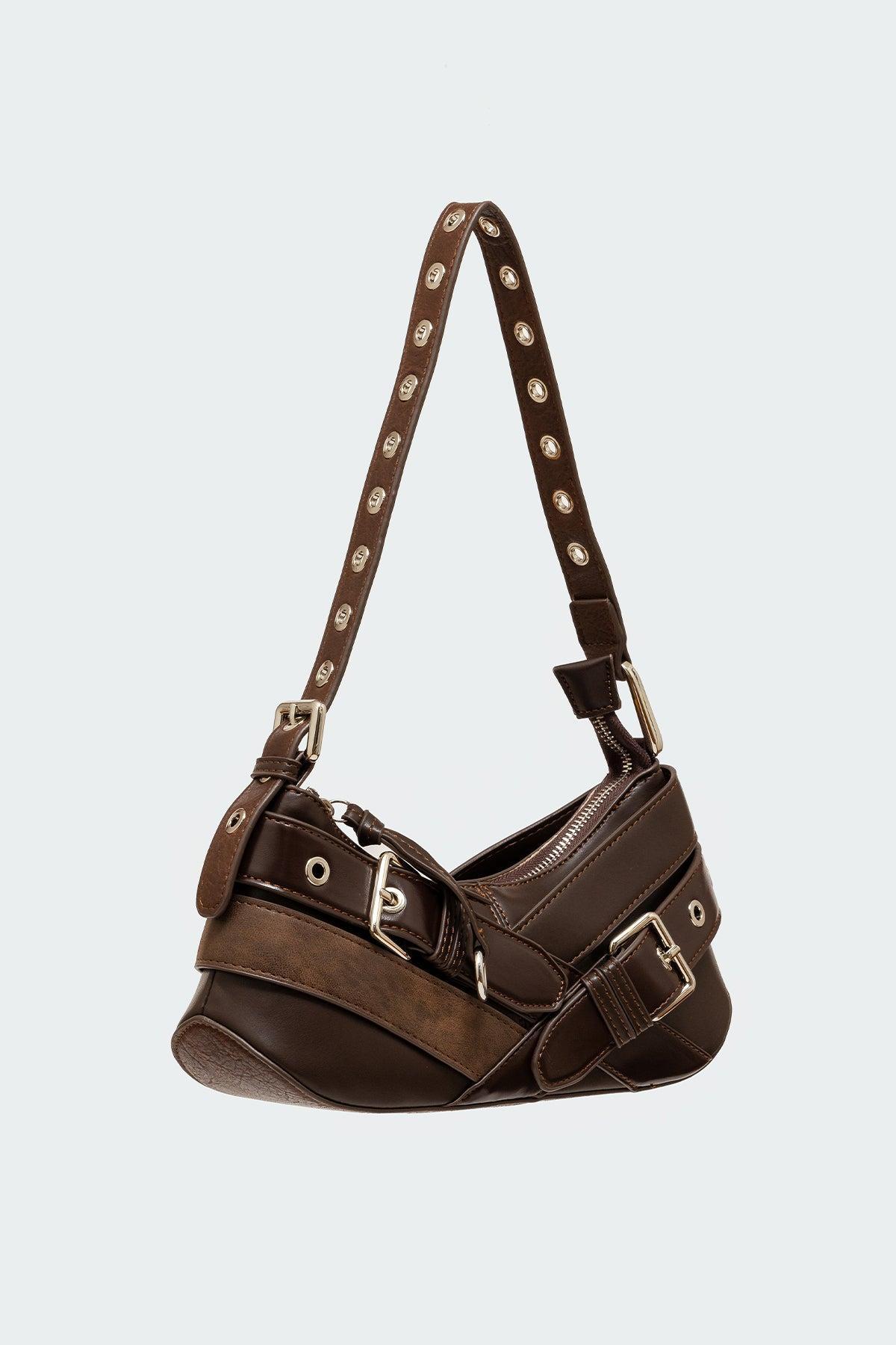 Belted Faux Leather Bag Product Image