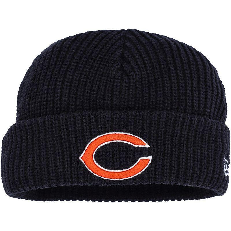 Mens New Era Chicago Bears Fisherman Skully Cuffed Knit Hat, Blue Product Image