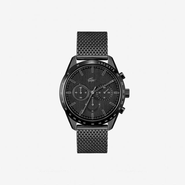 Men's Lacoste Boston Black Steel Chronograph Watch Product Image