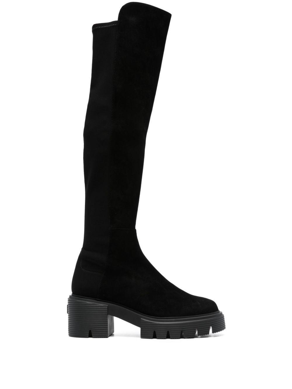 STUART WEITZMAN Soho70mm Suede Knee-high Boots In Black Product Image