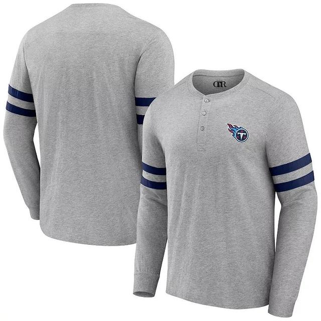 Mens NFL x Darius Rucker Collection by Fanatics Heather Gray Las Vegas Raiders Henley Long Sleeve T-Shirt Product Image