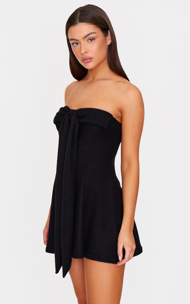  Black Bandeau Bow Detail Bodycon Dress Product Image