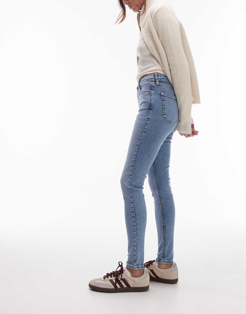 Topshop high rise Jamie jeans in bleach Product Image