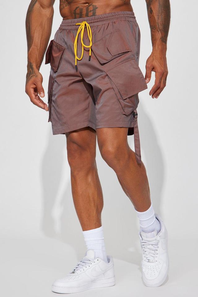 Stormy Iridescent Cargo Shorts - Mauve Product Image