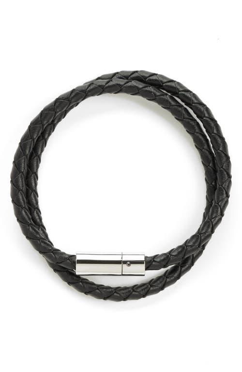 Nordstrom Mens Braided Leather Wrap Bracelet Product Image