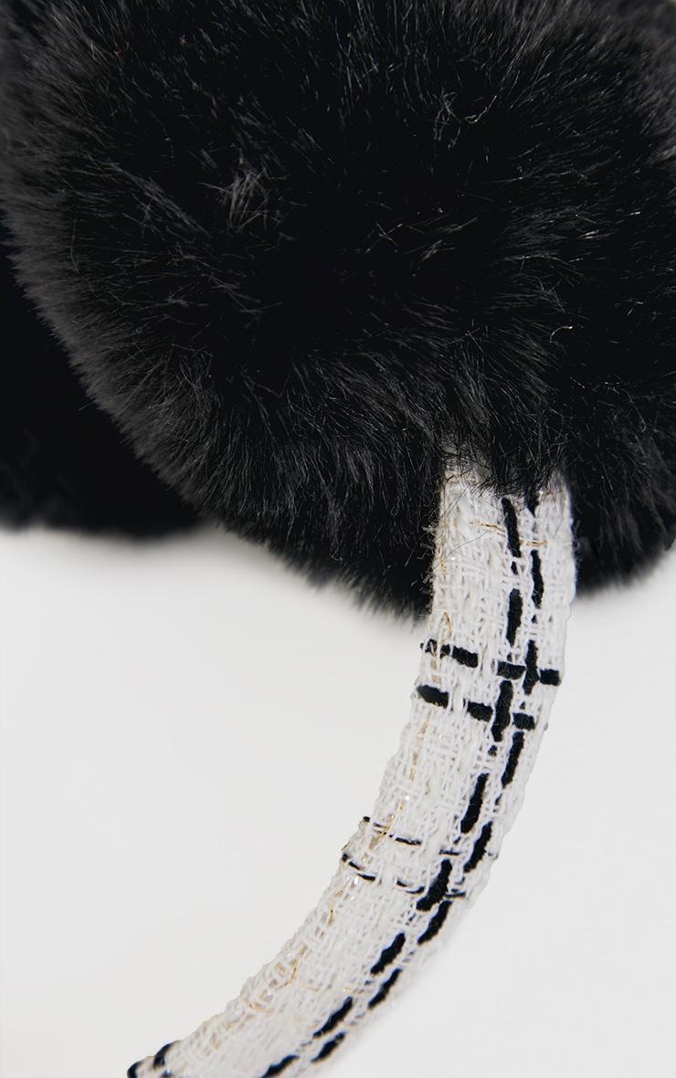 Black Boucle Faux Fur Ear Muffs Product Image