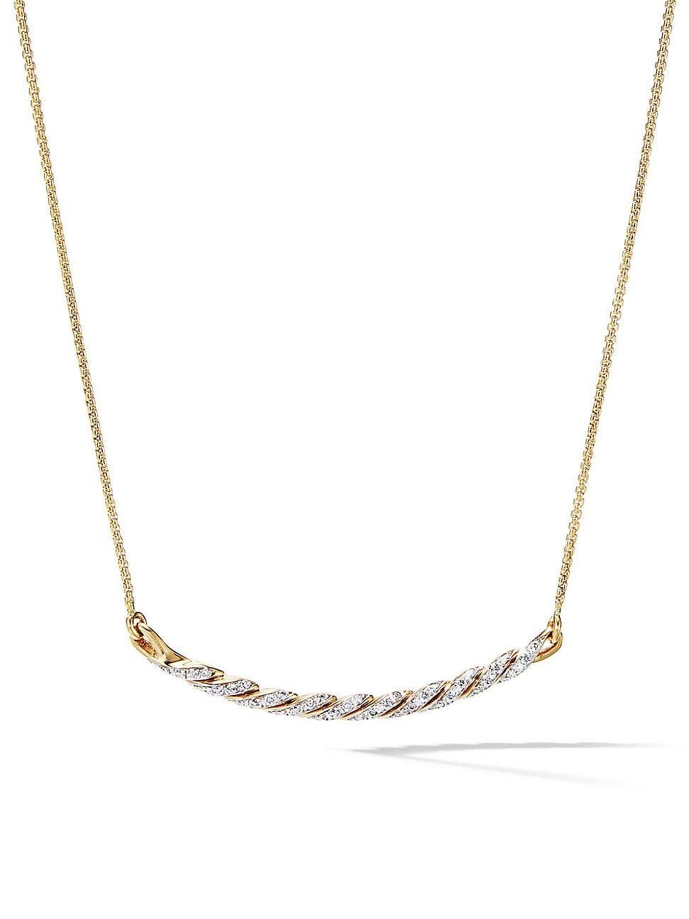 Womens Petite Pavflex Station Necklace in 18K Yellow Gold with Diamonds Product Image