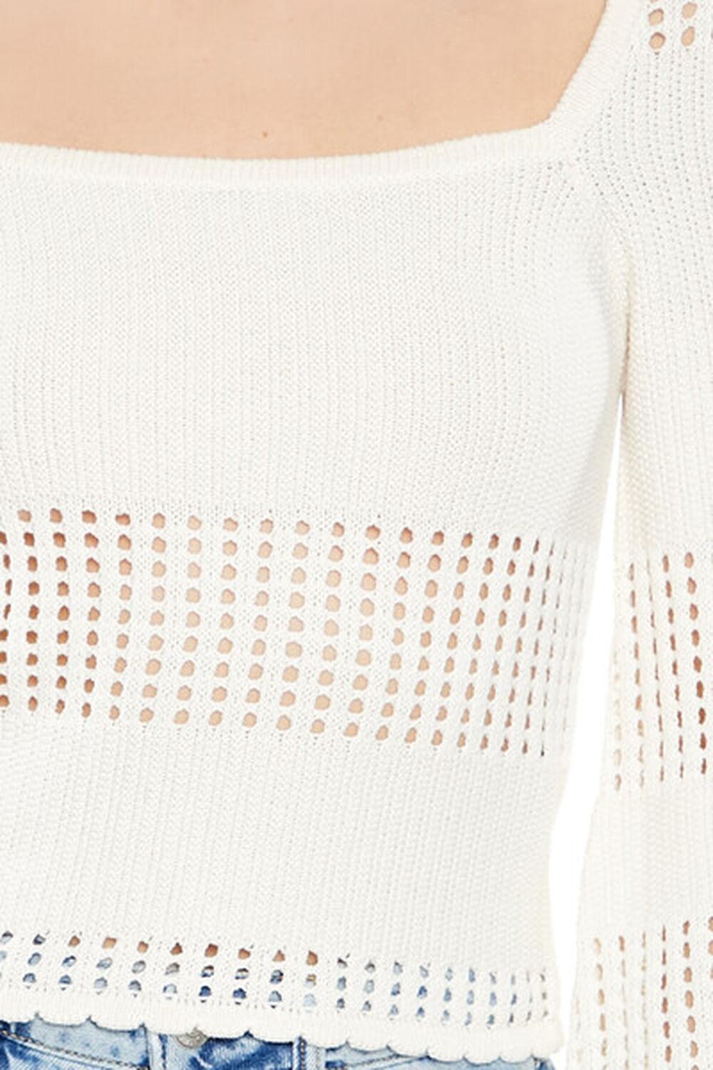 Open-Knit Bell-Sleeve Sweater | Forever 21 Product Image