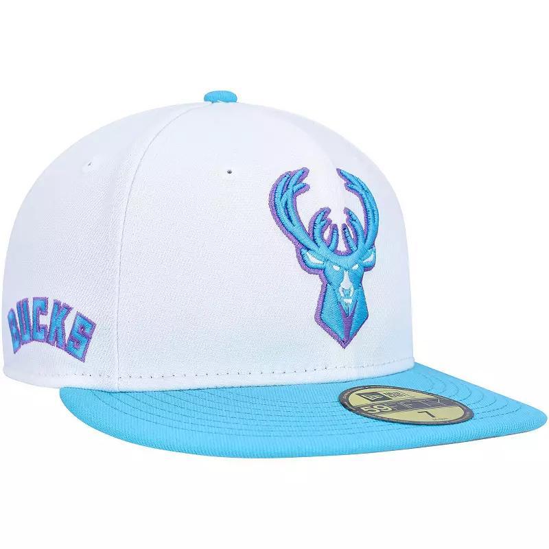 Mens New Era Milwaukee Bucks Vice Blue Side Patch 59FIFTY Fitted Hat Product Image