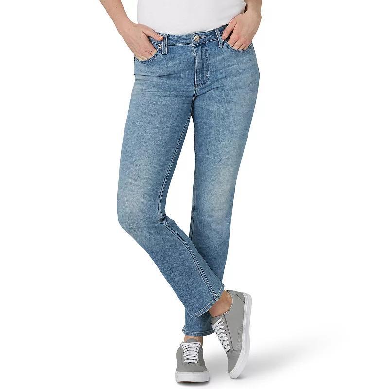 Petite Lee Legendary Straight Leg Jeans, Womens Dark Blue Product Image