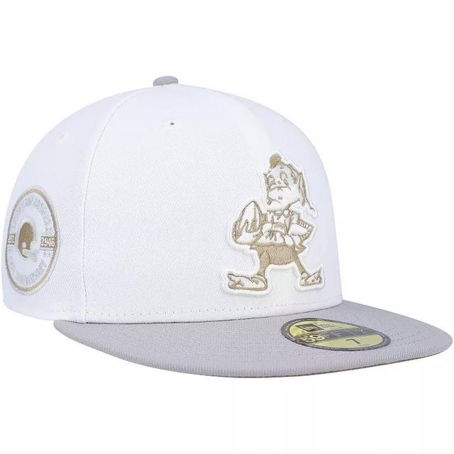 Mens New Era /Gray Cleveland Browns 75th Anniversary Gold Undervisor 59FIFTY Fitted Hat Product Image