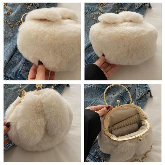 Chain Strap Rabbit Ear Fluffy Crossbody Bag Product Image