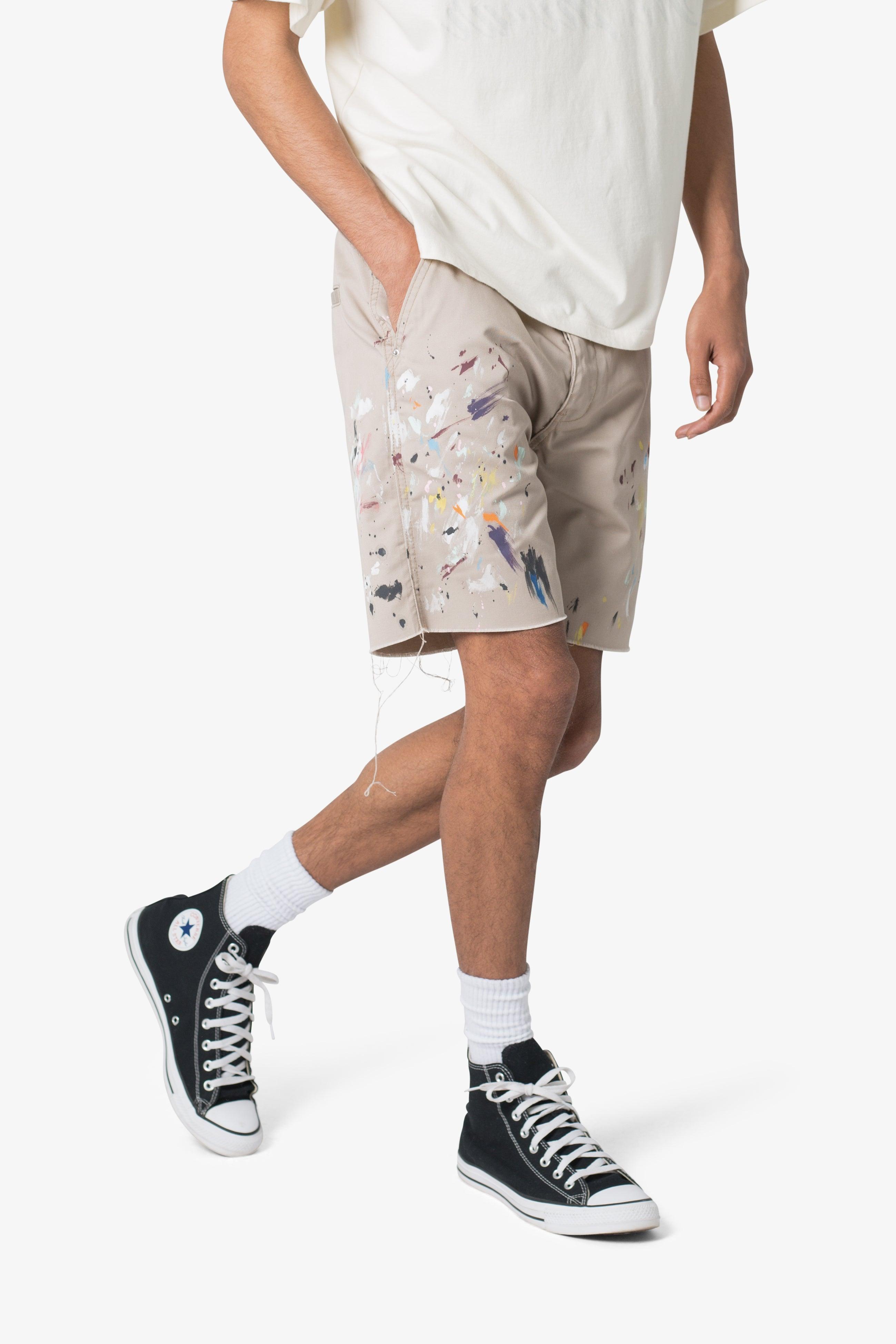 Paint Twill Shorts - Khaki Product Image