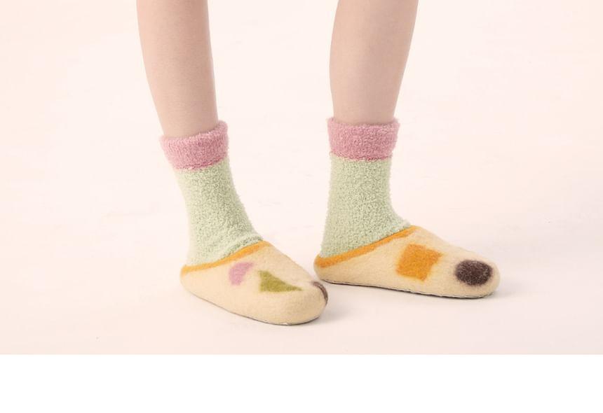 Two-Tone Fluffy Socks Product Image