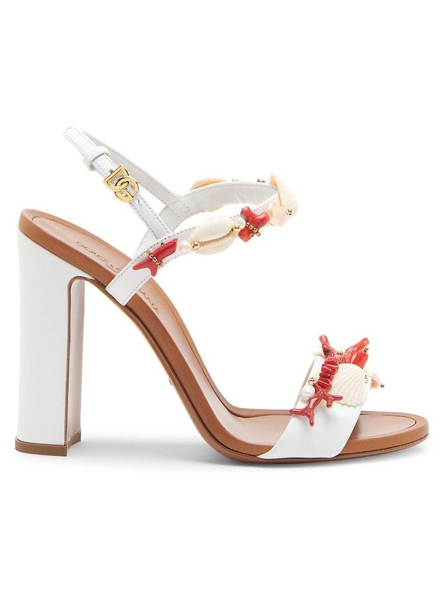 Womens 100MM Coral, Shell & Freshwater Pearl-Embellished Sandals Product Image