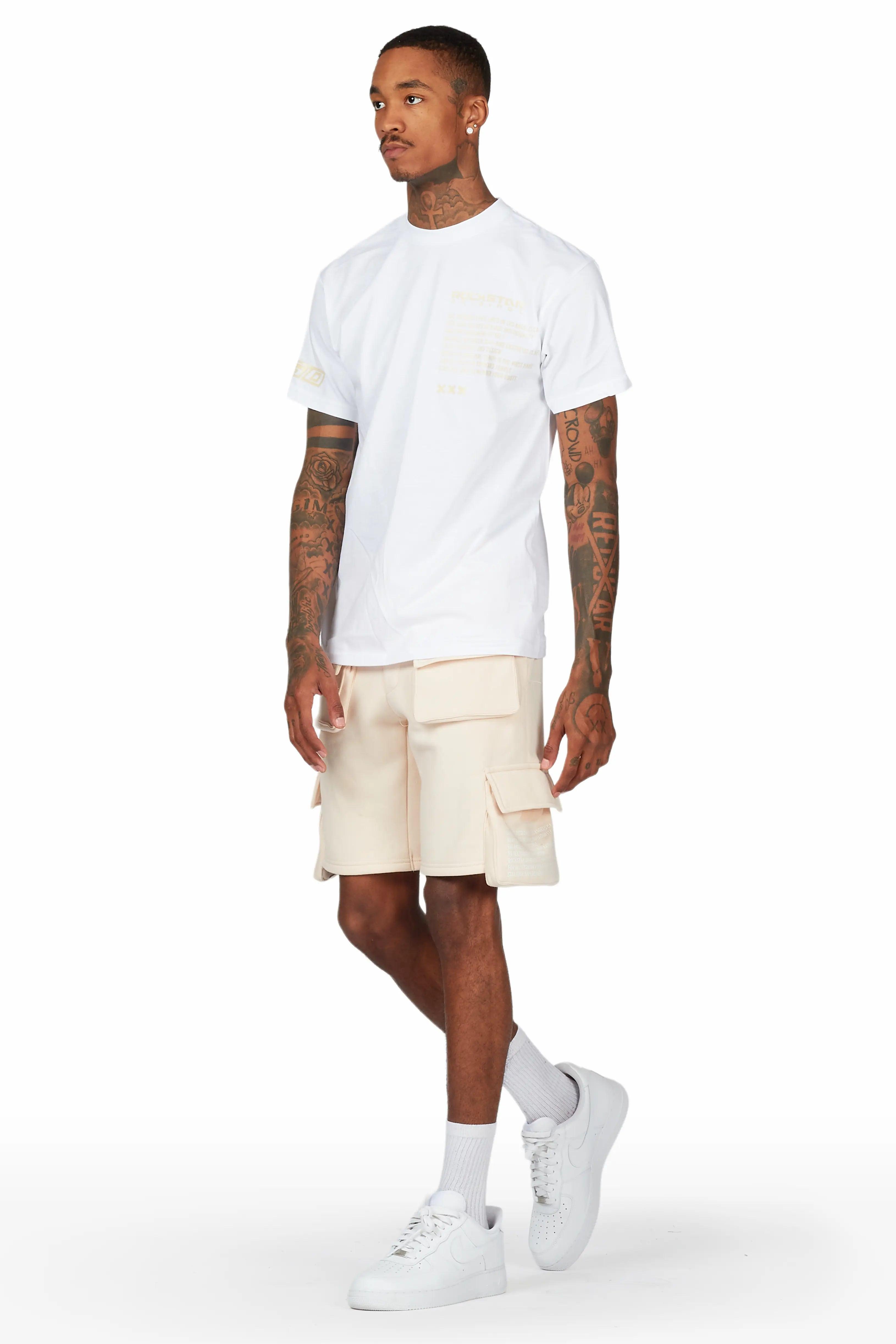 Jash White/Beige Short Set Male Product Image