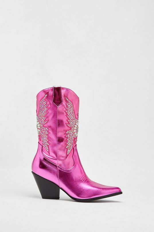 Metallic Embellished Western Boots Product Image