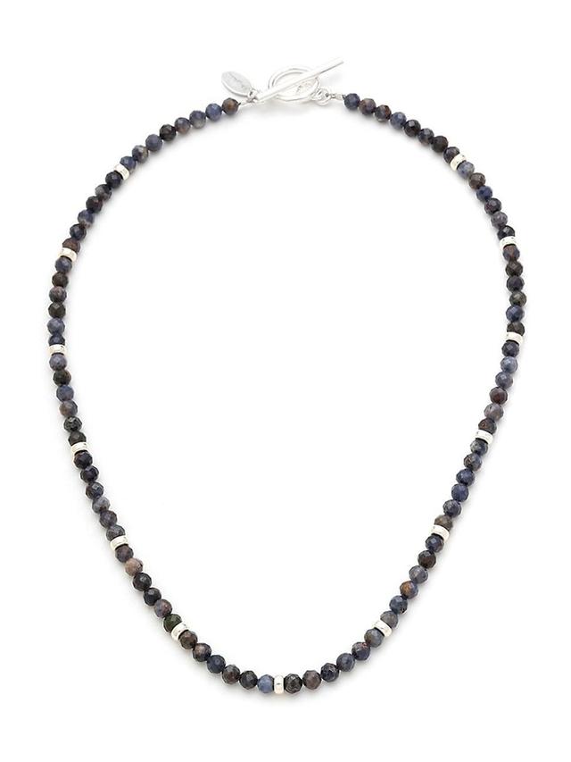 Mens Sapphire Beaded Necklace Product Image