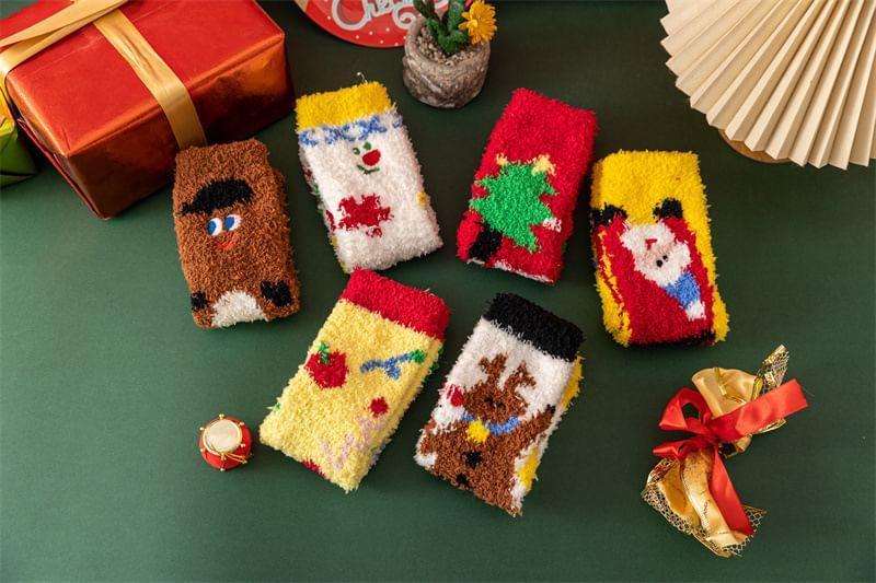 Christmas Cartoon Fleece Socks Product Image