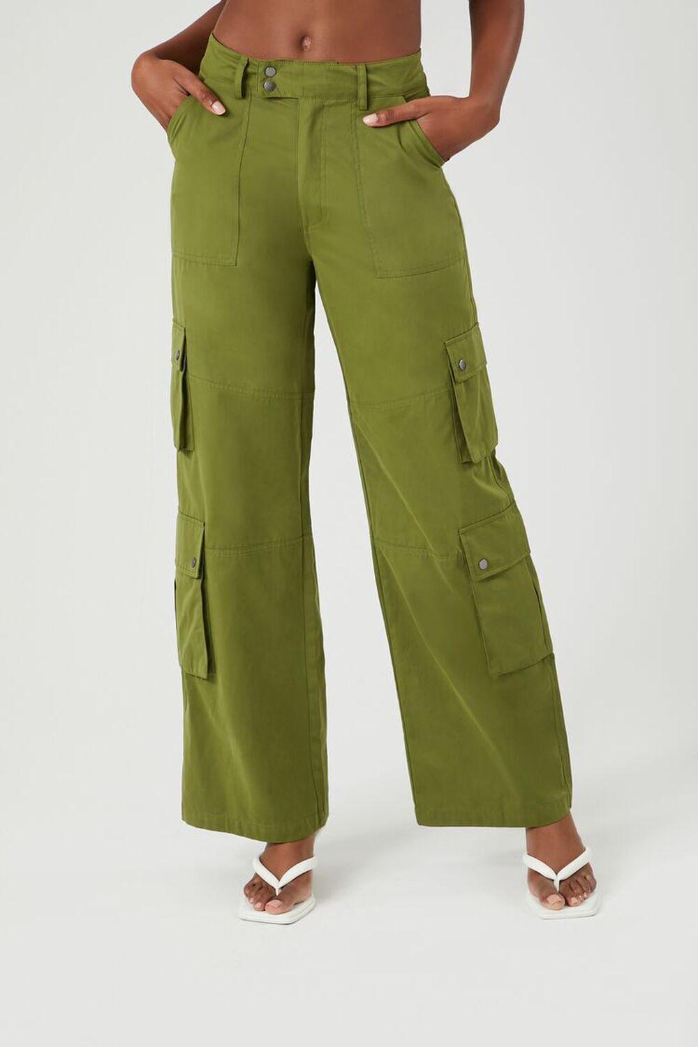 Flare-Leg Cargo Pants | Forever 21 Product Image