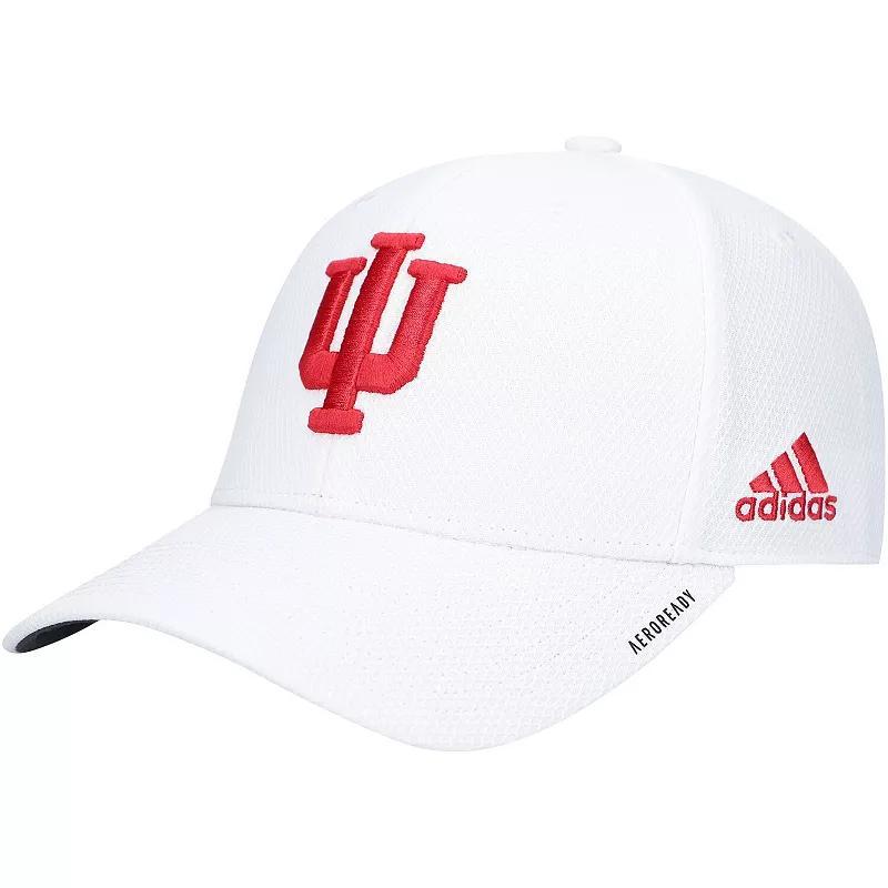 Mens adidas White Indiana Hoosiers 2021 Sideline Coaches Aeroready Flex Hat Product Image