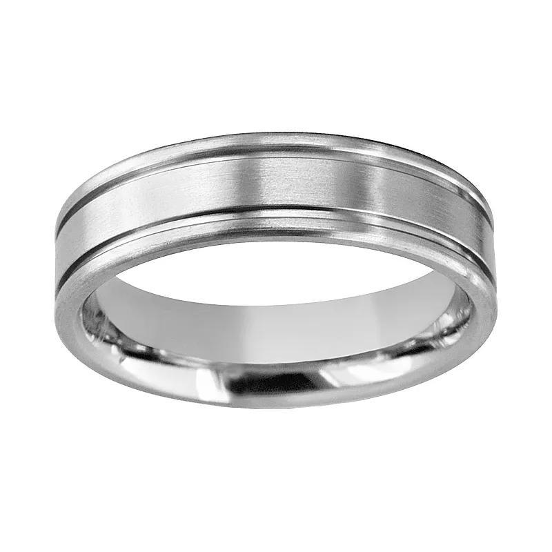 Boston Bay Diamonds Titanium Double Groove Wedding Band - Men, Mens Grey Product Image