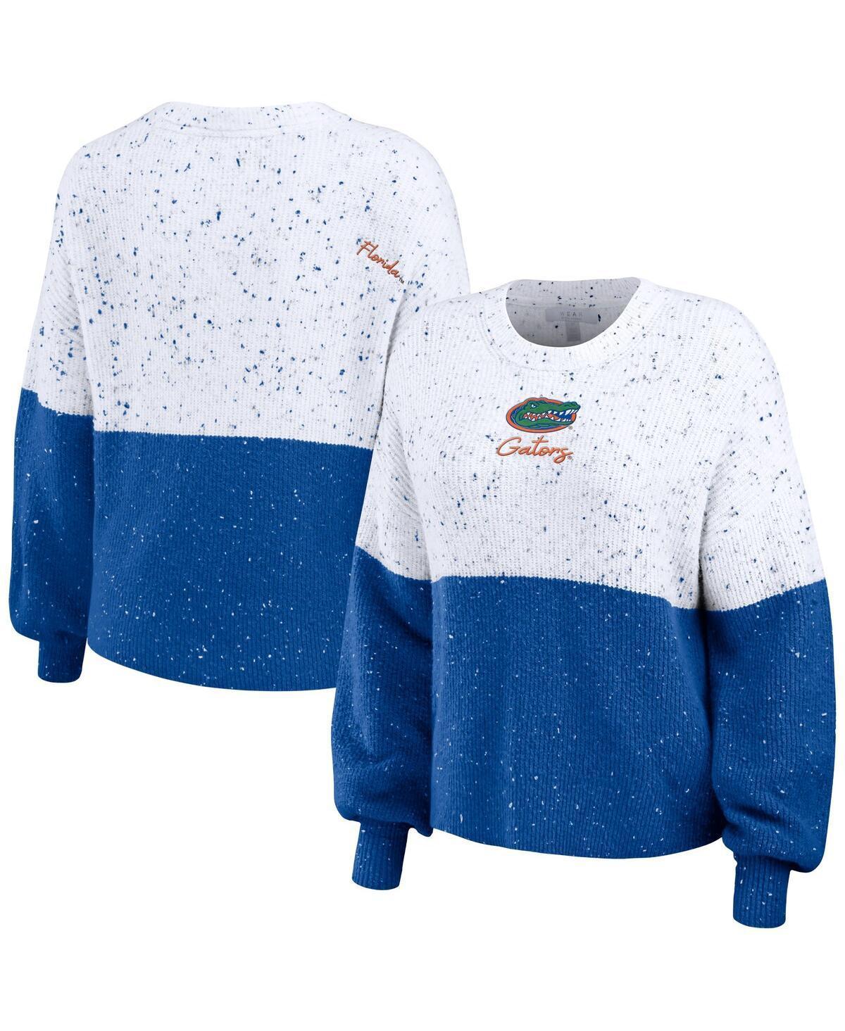 Womens Wear by Erin Andrews White Florida Gators Colorblock Script Pullover Sweater - White Product Image