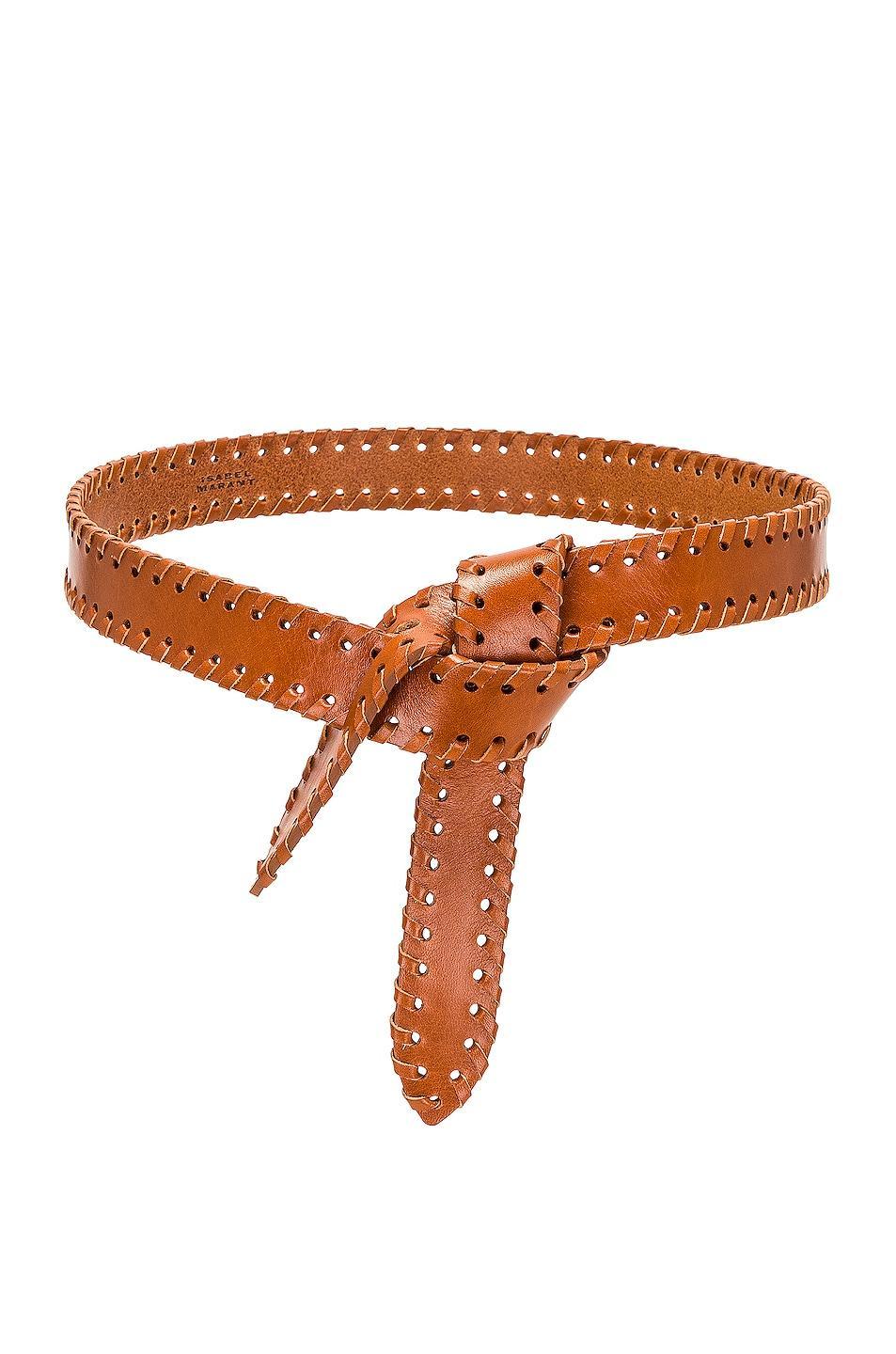 Isabel Marant Lecce Braided Leather Belt in Natural - Brown. Size M (also in S). Product Image