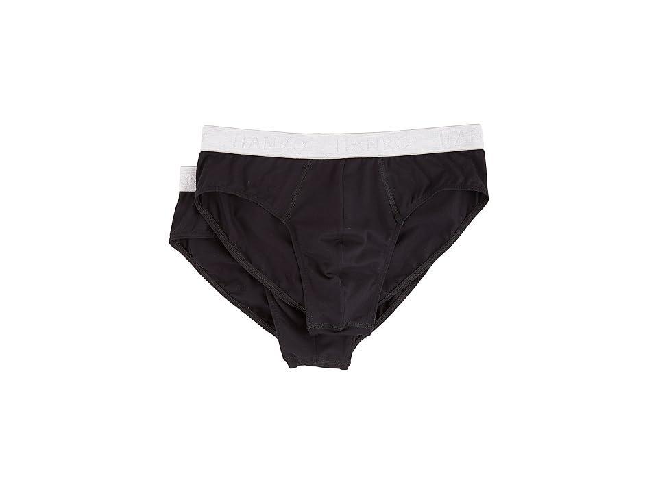 Hanro Cotton Essentials 2-Pack Brief (Black) Men's Underwear Product Image