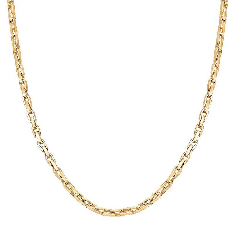 Mens LYNX Ion Plated Stainless Steel Chain Necklace Gold Tone Product Image