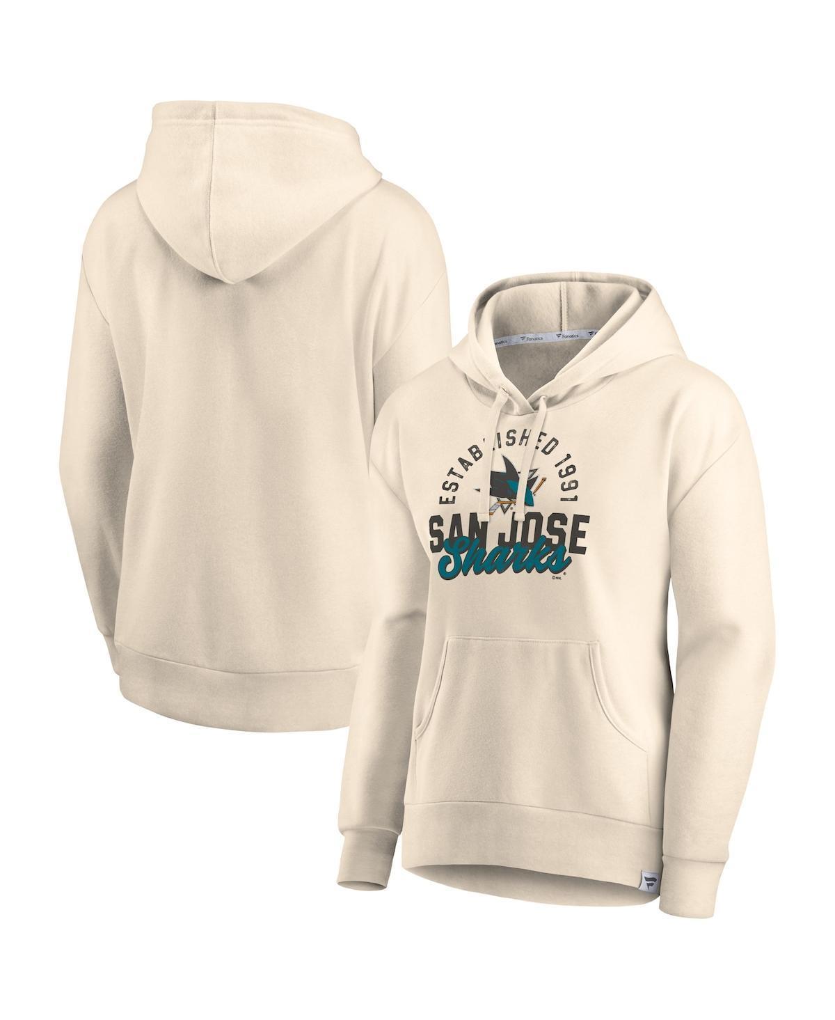 Womens Fanatics Branded Oatmeal San Jose Sharks Carry the Puck Pullover Hoodie Sweatshirt Product Image