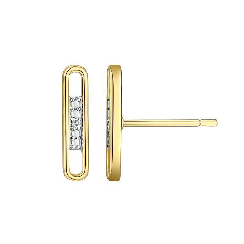 Sarafina Diamond Accent Bar Earrings, Womens, Gold Tone White Product Image