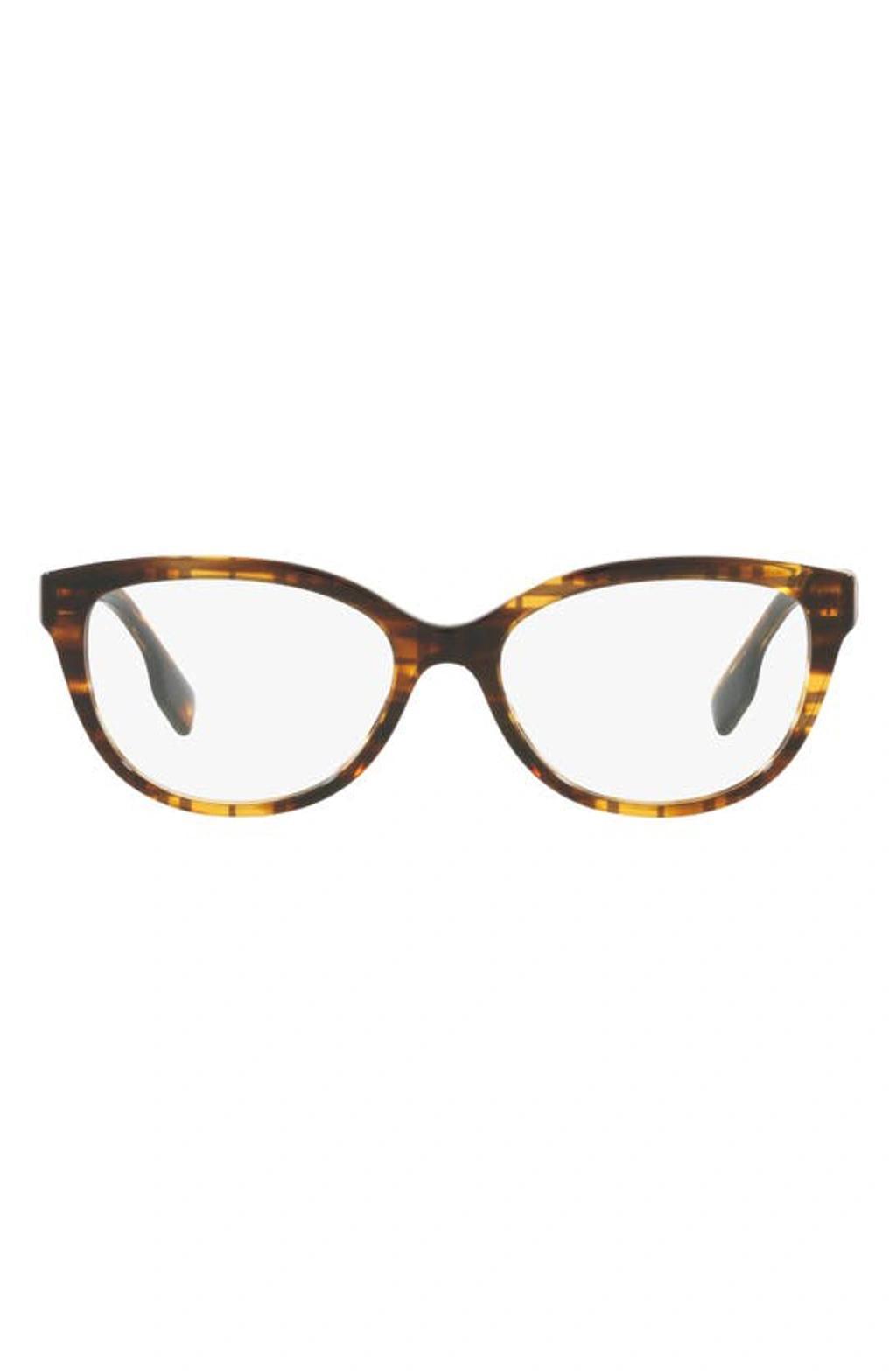 Esme 54mm Square Optical Glasses In Striped Brown Product Image