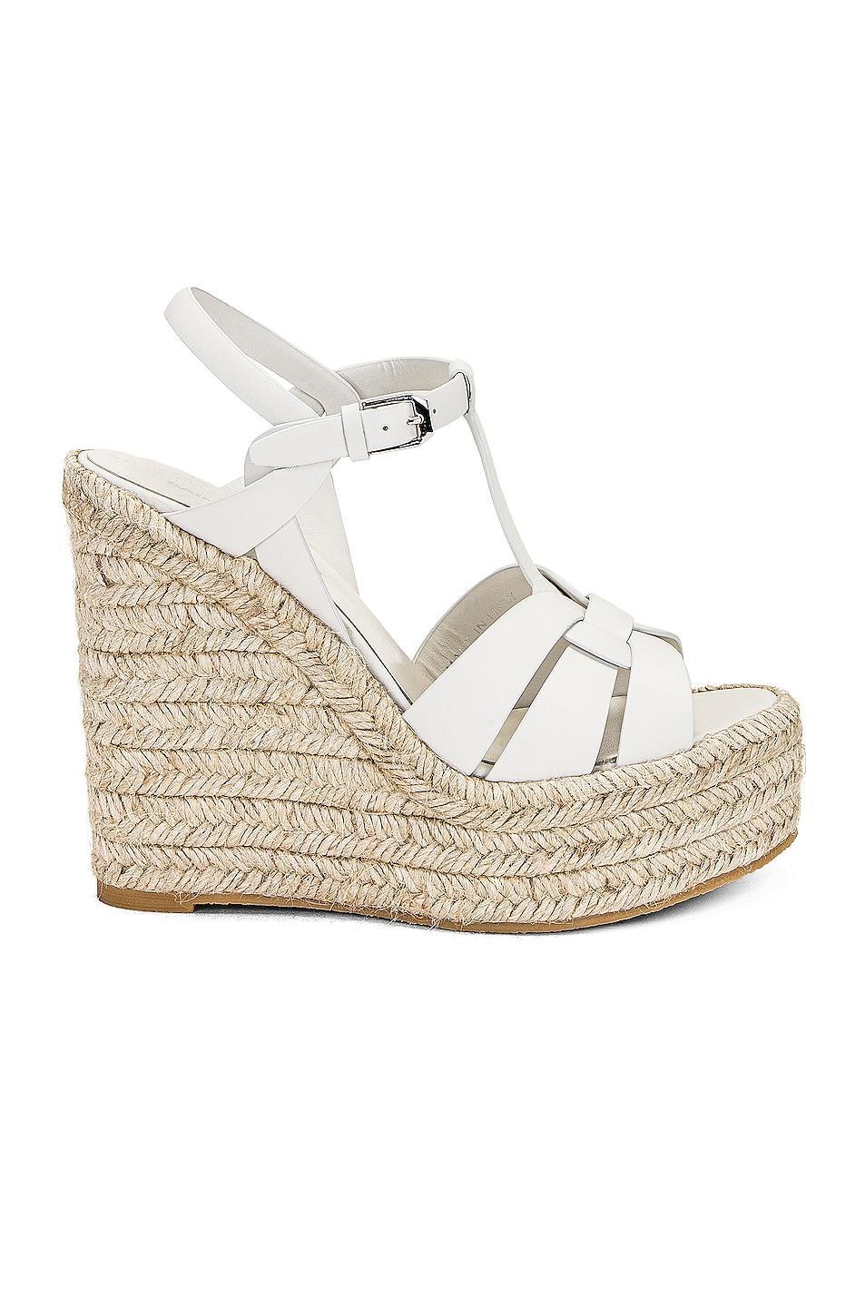 Saint Laurent Tribute Espadrille Wedge in Cream Product Image