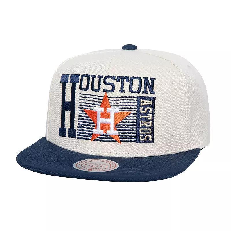 Mens Mitchell & Ness Cream Houston Astros Cooperstown Collection Speed Zone Snapback Hat Product Image