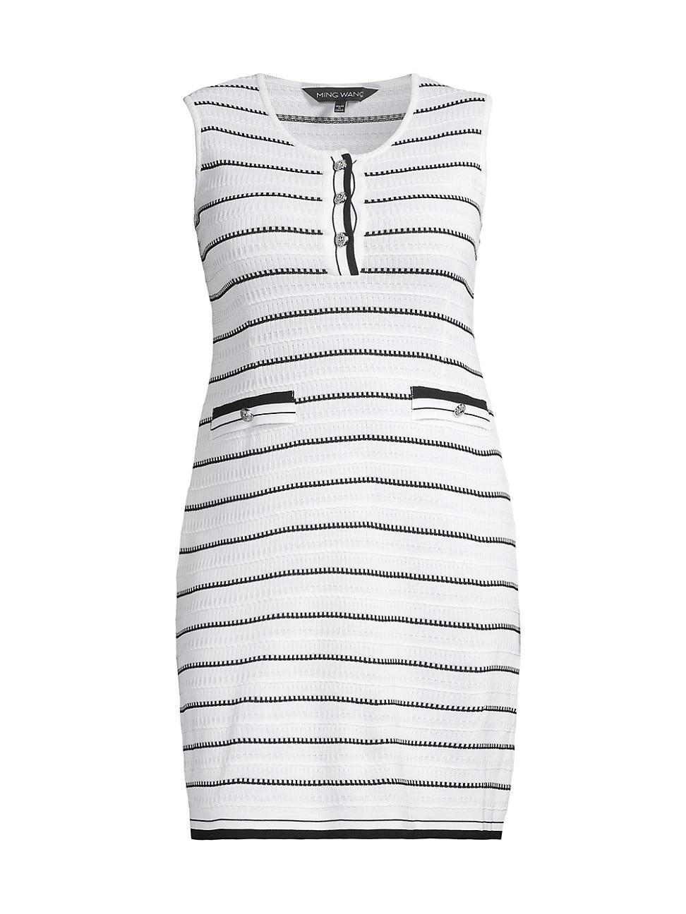 Womens Plus Stripe Mini Sheath Dress Product Image