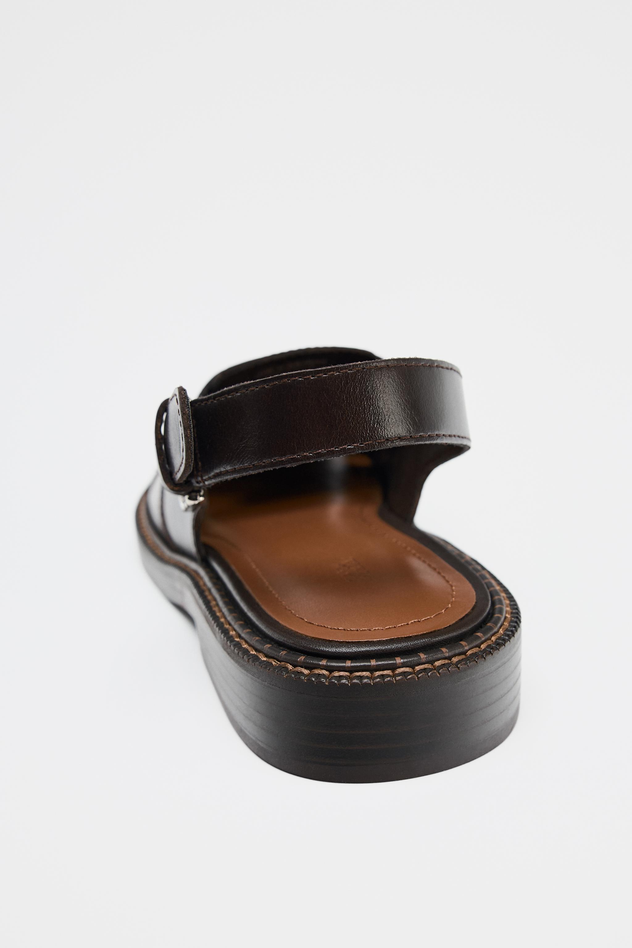 LEATHER SLINGBACK SANDALS product image