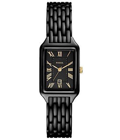 Fossil Womens Raquel Three-Hand Black Tone Stainless Steel Bracelet Watch Product Image