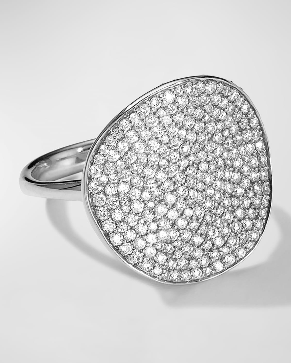 Large Flower Ring in Sterling Silver with Diamonds Product Image