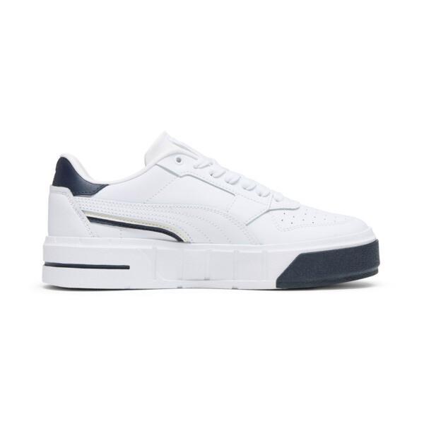 PUMA Cali Court Classics Women's Sneakers in White/Gold/Cool Dark Grey Product Image