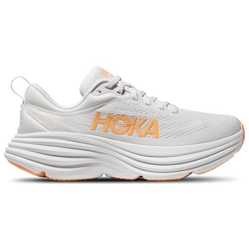 Hoka Womens HOKA Bondi 8 - Shoes White/Orange Product Image