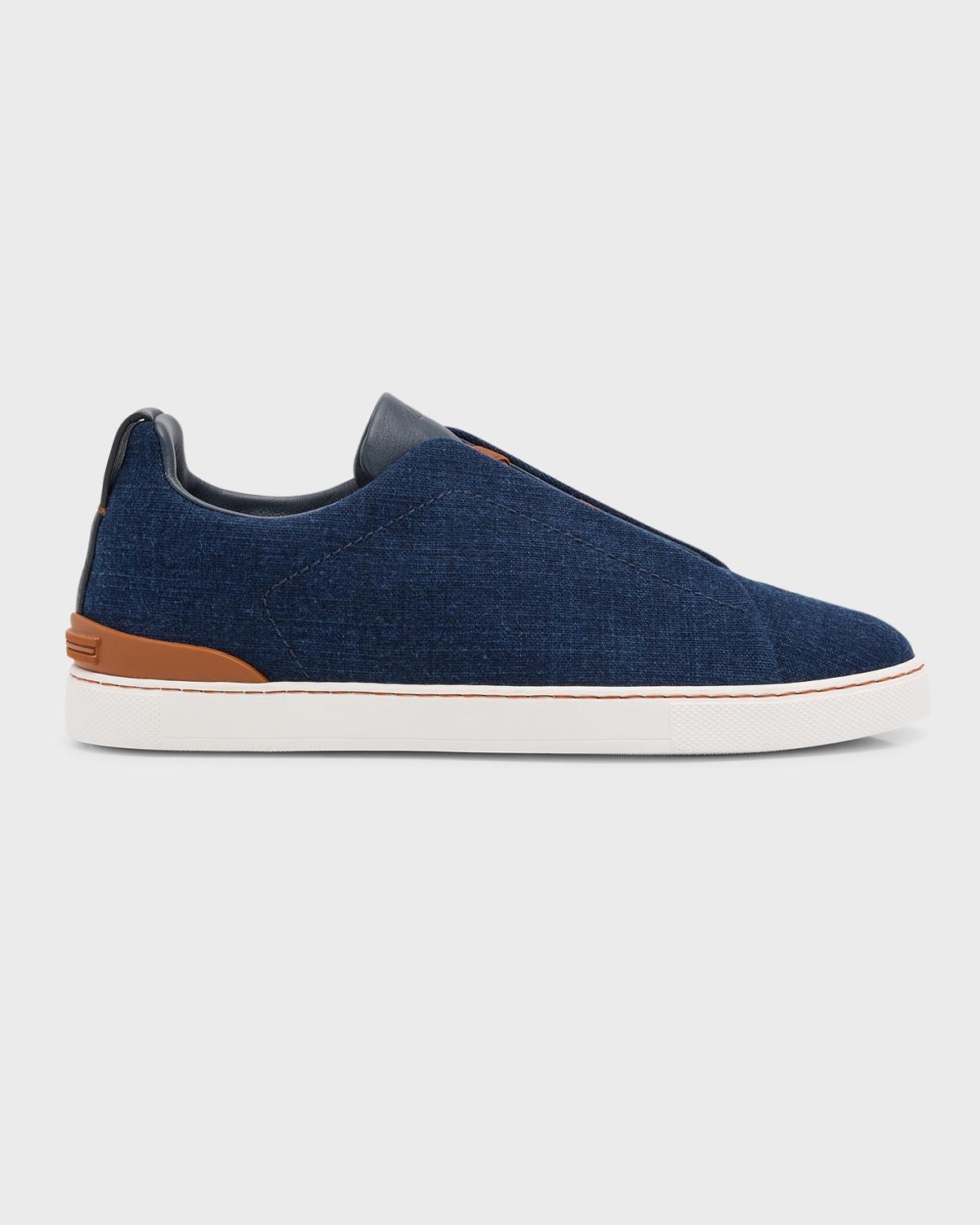 Mens Triple Stitch Denim Slip-On Sneakers Product Image