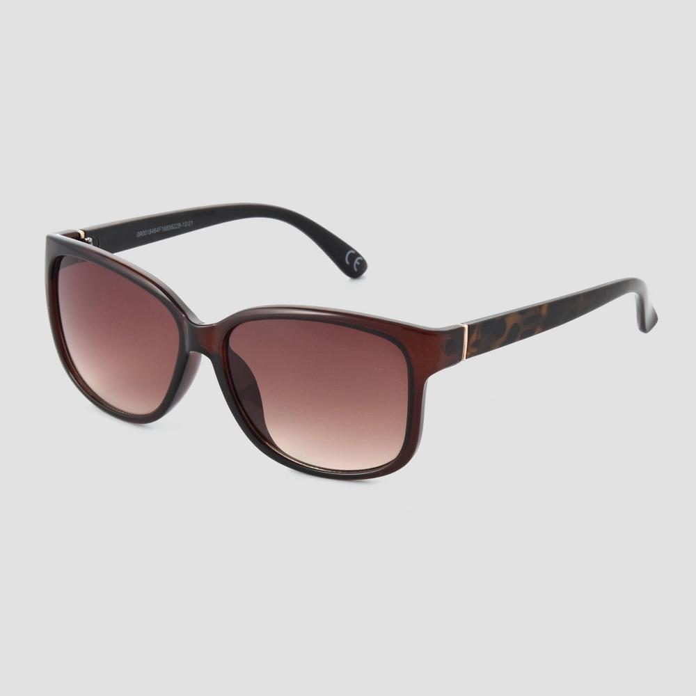 Women's Tortoise Shell Print Square Sunglasses with Gradient Lenses - Universal Thread™ Brown Product Image