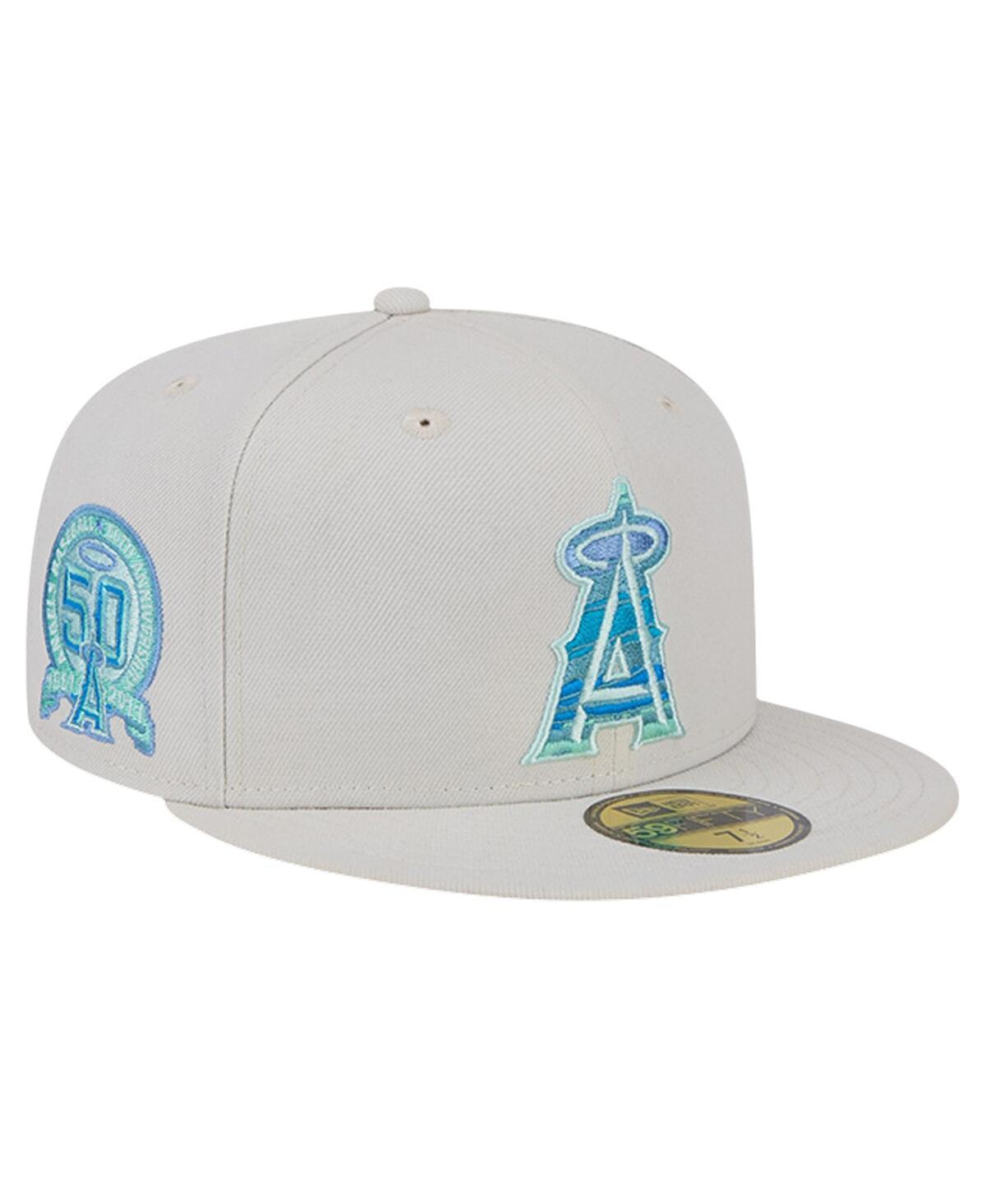 Mens New Era Khaki Los Angeles Angels Stone Mist 59FIFTY Fitted Hat Product Image