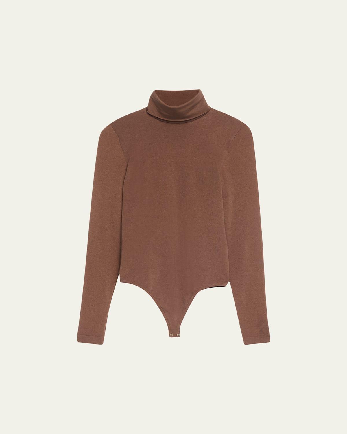 Womens Opaque Natural Colorado String Long-Sleeve Bodysuit Product Image